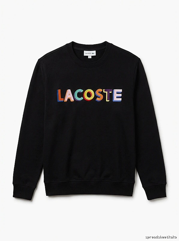 Lacoste Colorful Letter Style Black Sweatshirt