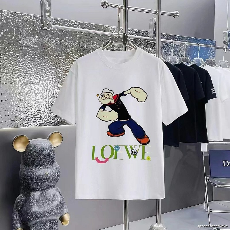 LOEWE Popeye Cartoon Casual White T-Shirt