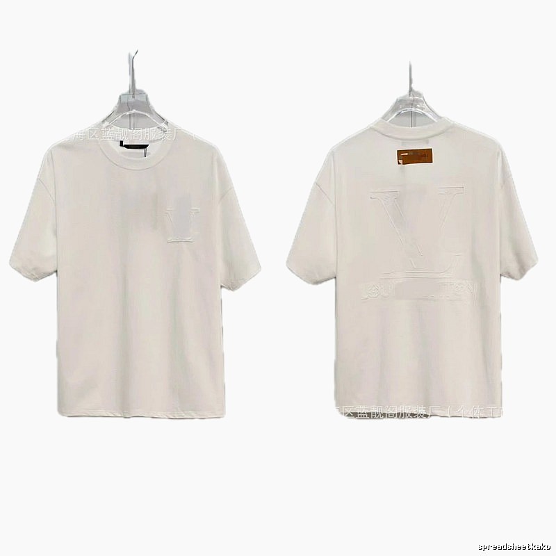 Louis Vuitton Embossed Minimalist Style White Short-sleeve T-shirt