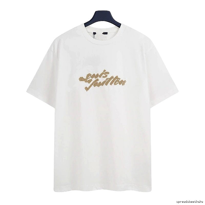Louis Vuitton Flocked Casual Style White Short-Sleeve T-Shirt