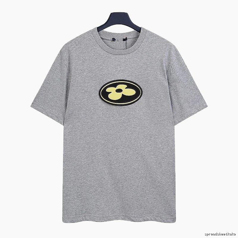 Louis Vuitton Floral Trend Style Grey Short-sleeve T-shirt