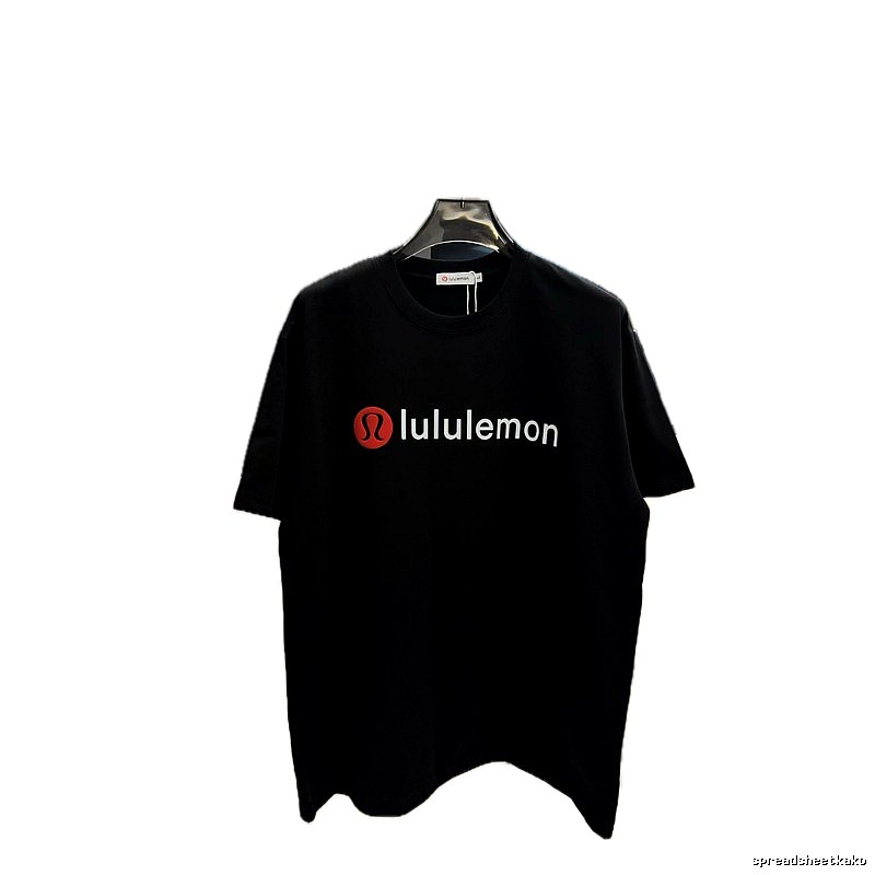 lululemon Printed Casual Style Black Short-sleeve T-shirt