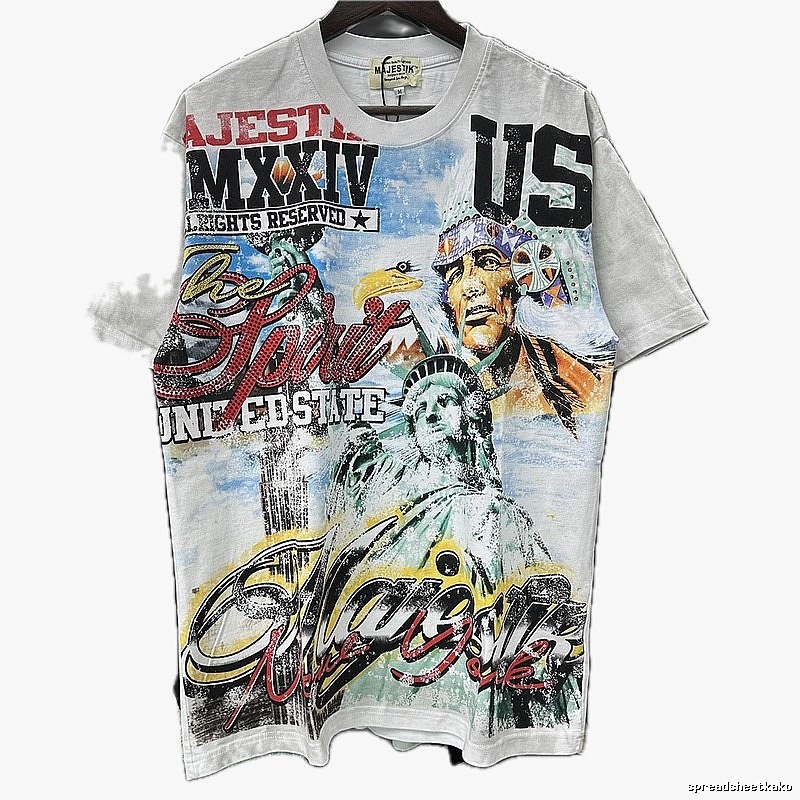 MAJESTIK American Vintage Printed White Short-sleeve T-shirt