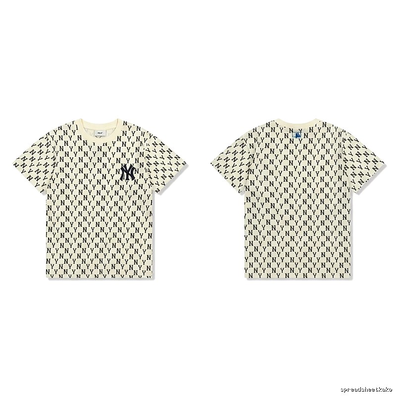 MLB full-print trendy style white T-shirt