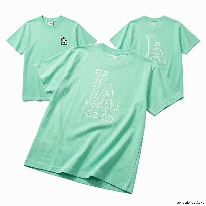 MLB LA series fresh style green T-shirt