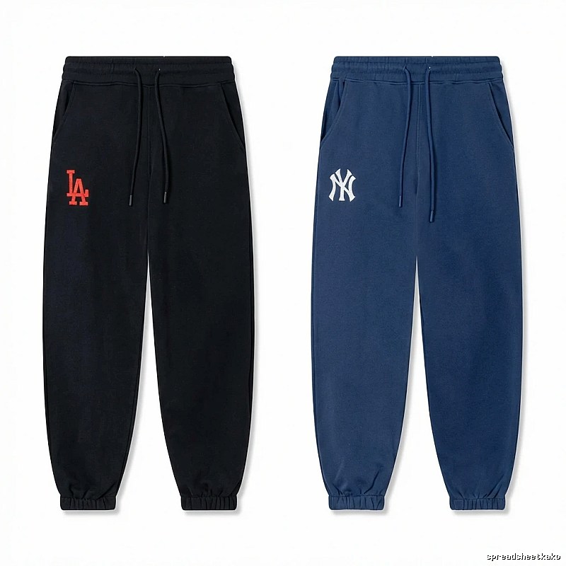 MLB sporty black and blue sweatpants