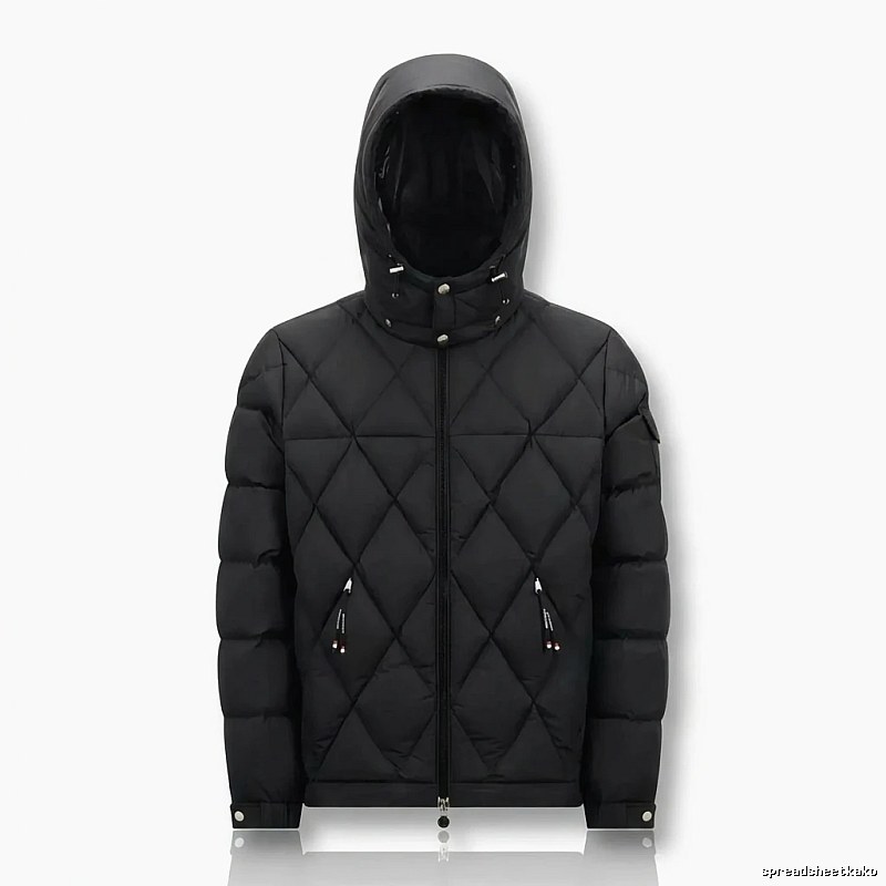 Moncler diamond-check trendy and cool style black down jacket