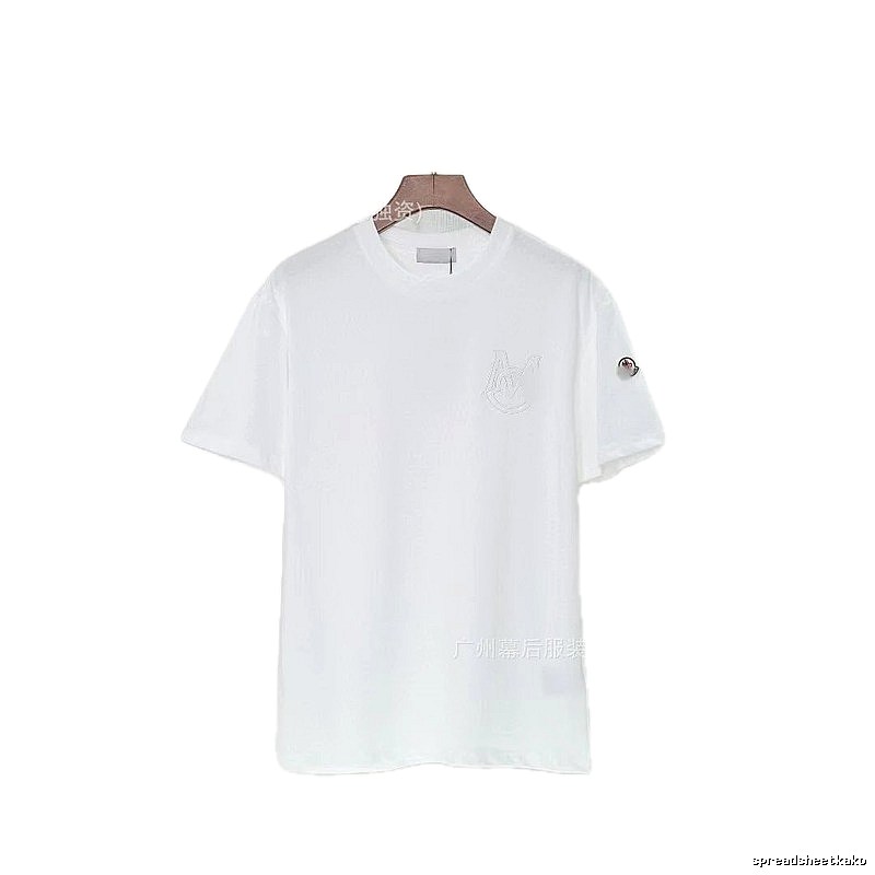 Moncler Embroidered Collection Casual-style White T-Shirt
