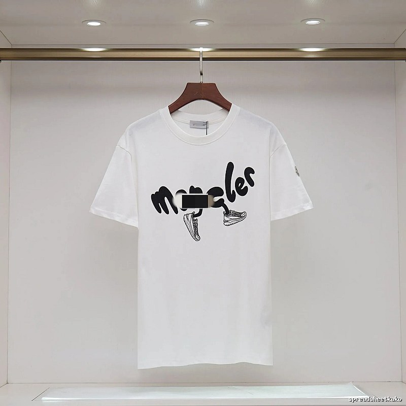 Moncler Graffiti Collection Casual Style White T-Shirt
