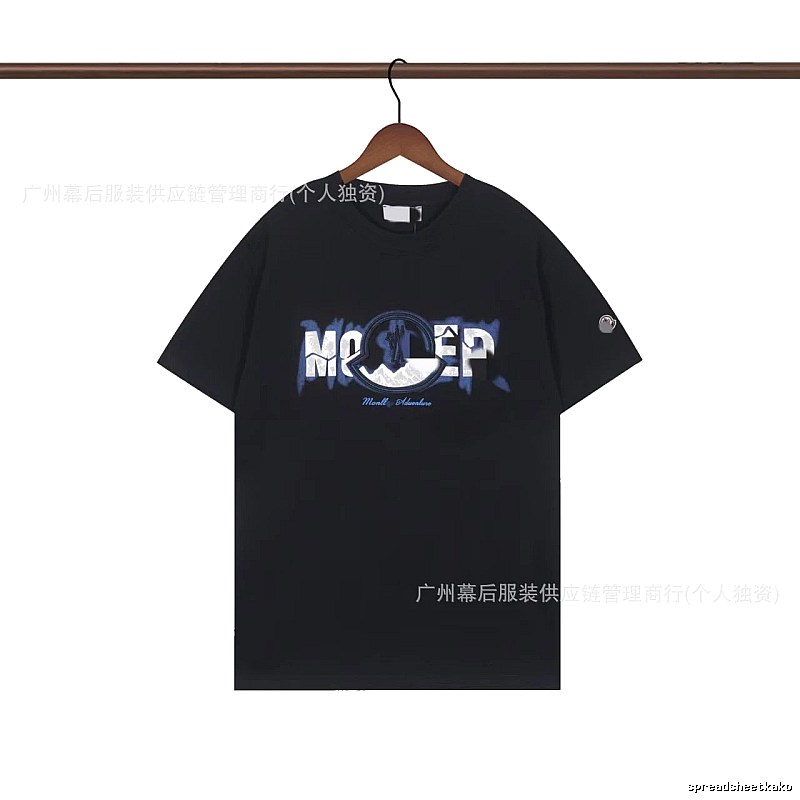 Moncler Letter Print Casual Black T-Shirt