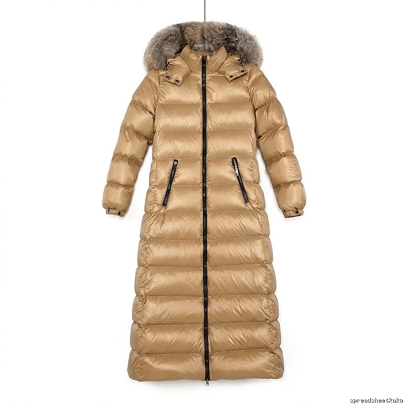 Moncler long stylish camel down jacket