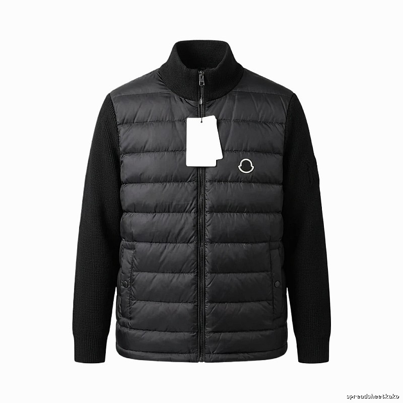 Moncler patchwork fashionable black coat