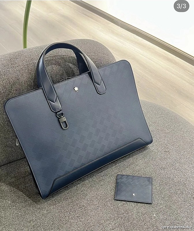 Montblanc Briefcase bag Blue Structured Business Matching