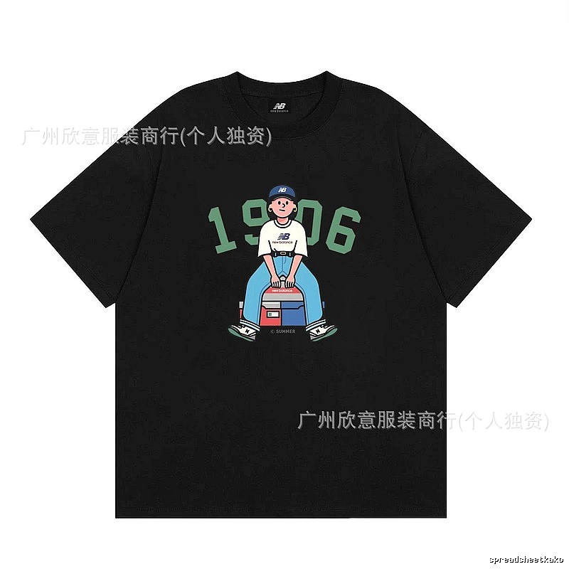 New Balance 1906 Trendy Streetwear Style Black Short-sleeve T-shirt