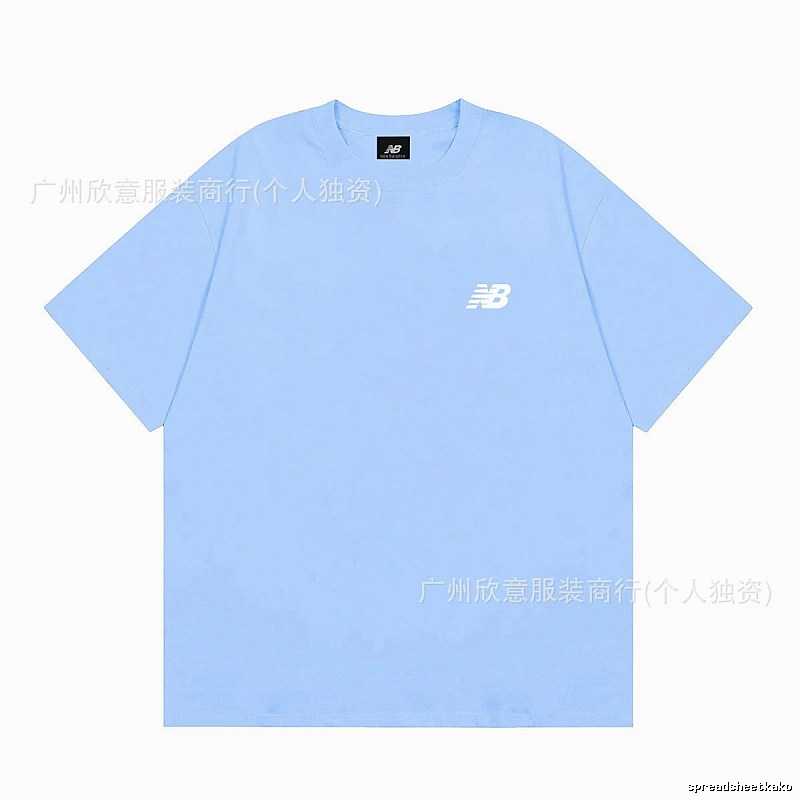 New Balance Classic Minimalist Style Light Blue Short-sleeve T-shirt