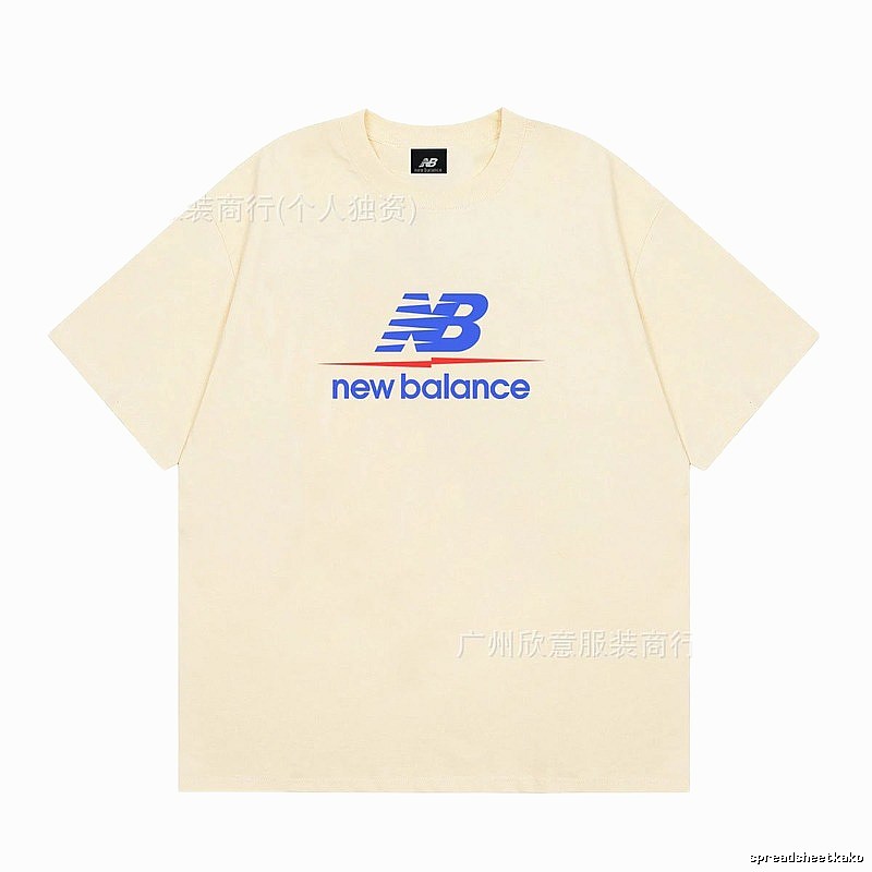 New Balance Printed Casual-style Light Beige Short-Sleeve T-Shirt