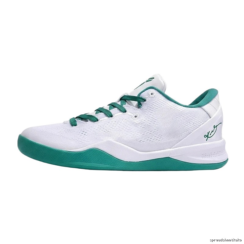 Nike basketball shoes, white and green stylish style.