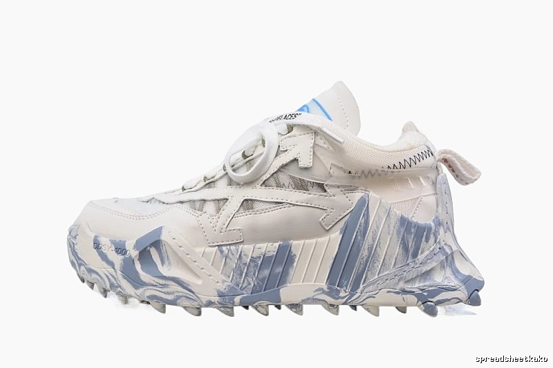 Off-White Retro Style Gray and White Sports Shoes