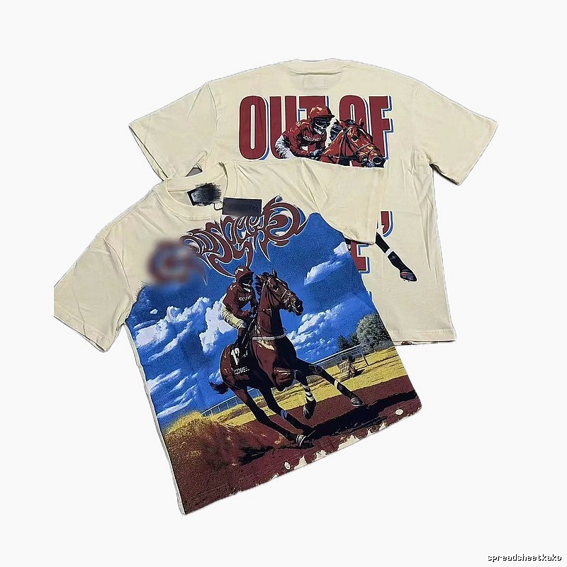 Off-white Vintage GOD Horse Racing Print T-Shirt