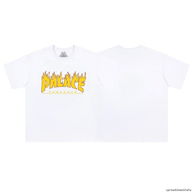 Palace Flame Co-branded Street Style White T-shirt