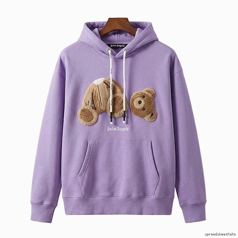 Palm Angels Bear Trend Brand Light Purple Sweatshirt