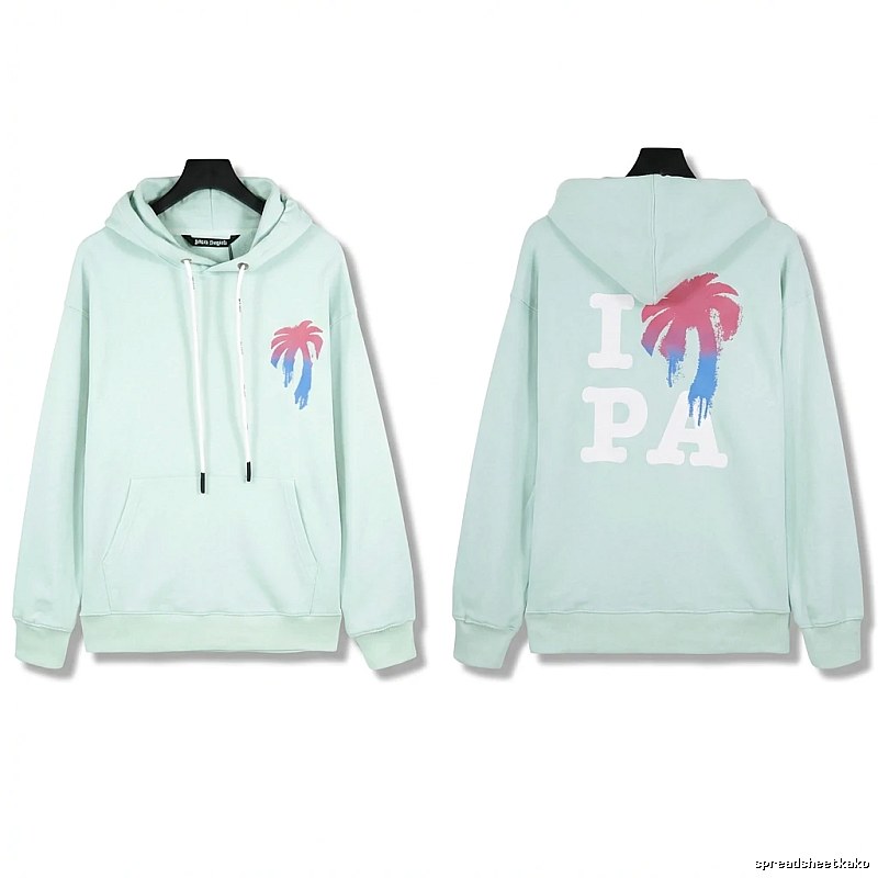 Palm Angels Palm Print Trendy Brand Light Blue Sweatshirt