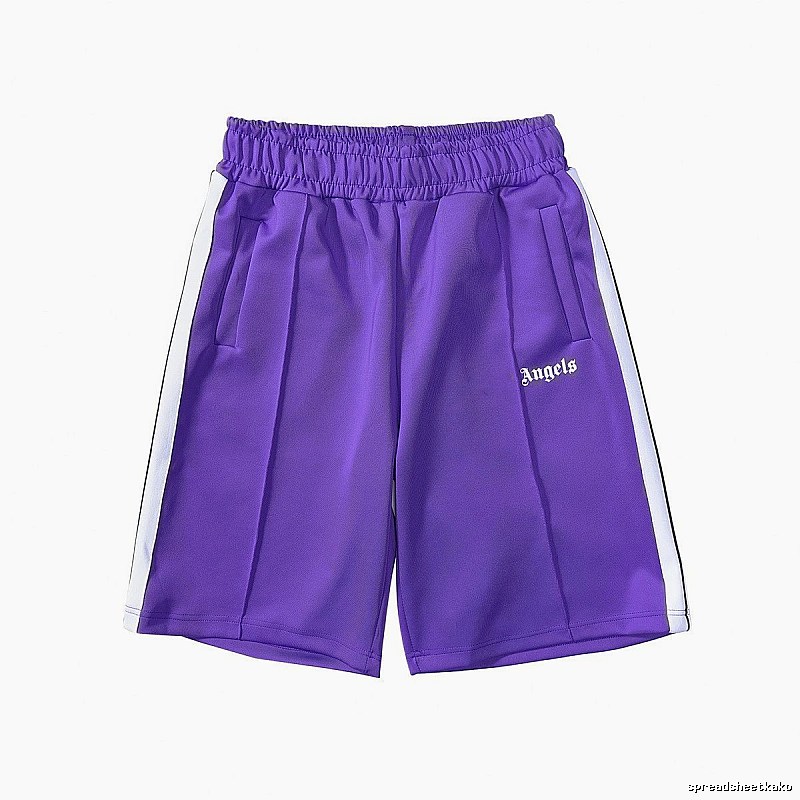 Palm Angels Patterned Track shorts Black Side Stripe with Polished Detail