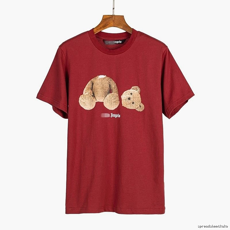 Palm Angels Premium Style Bear graphic T-shirt White Colorful Bear for Minimal Outfits