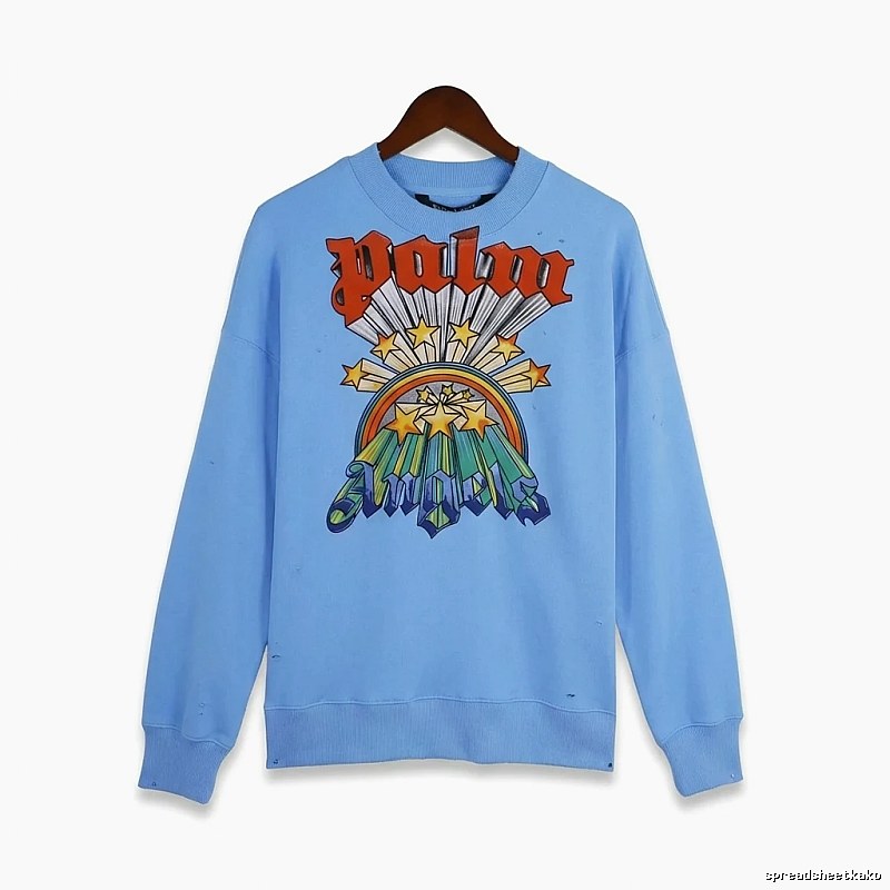 Palm Angels trendy brand blue sweatshirt