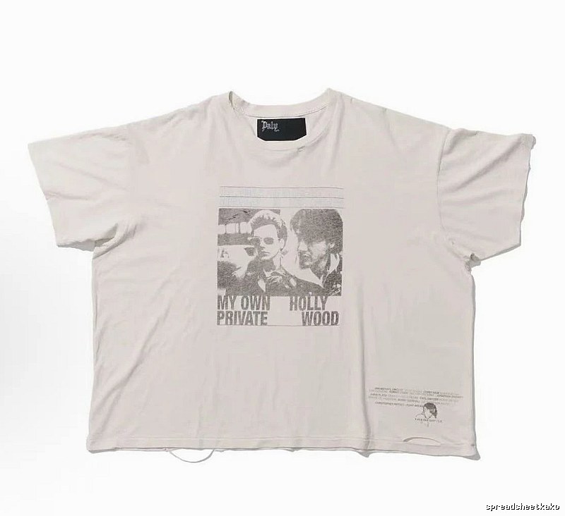 Paly Hollywood Portrait Print Vintage Off-white T-shirt