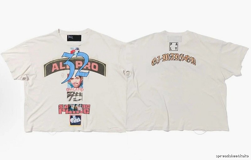 Paly Hollywood Portrait Print Vintage Off-white T-shirt