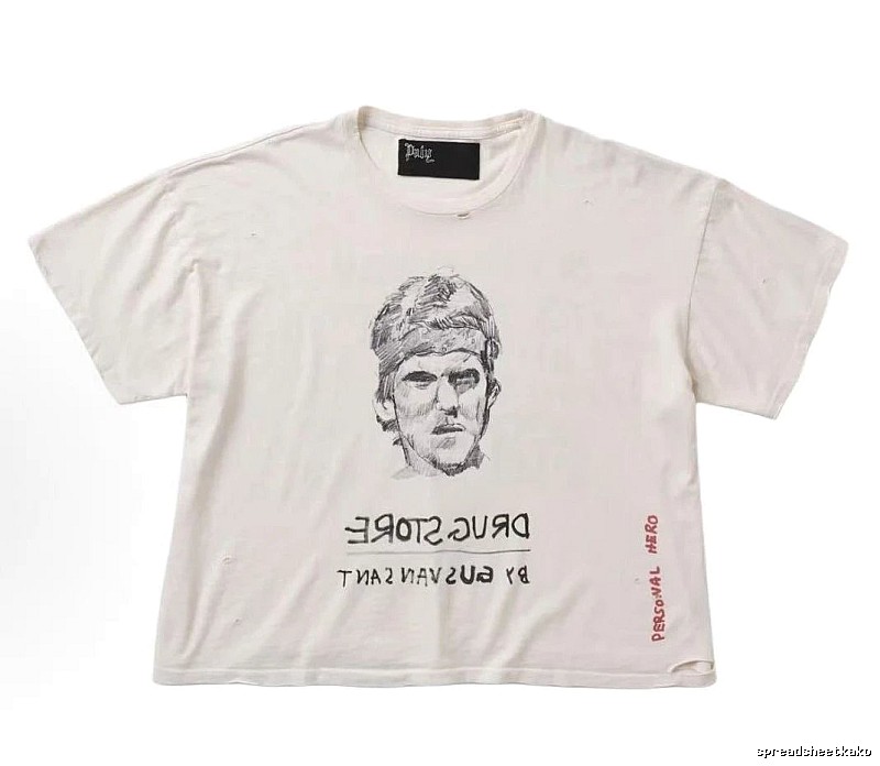Paly Hollywood Retro Off-white Portrait Short Sleeve T-Shirt