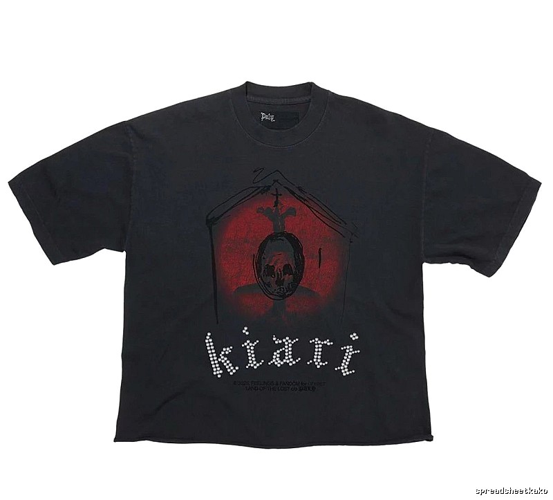 Paly Hollywood Skull Dark Distressed Black T-Shirt
