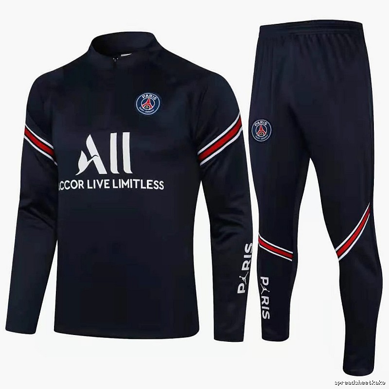 Paris Saint-Germain 2021-22 Royal Blue Training Tracksuit Set Match Day