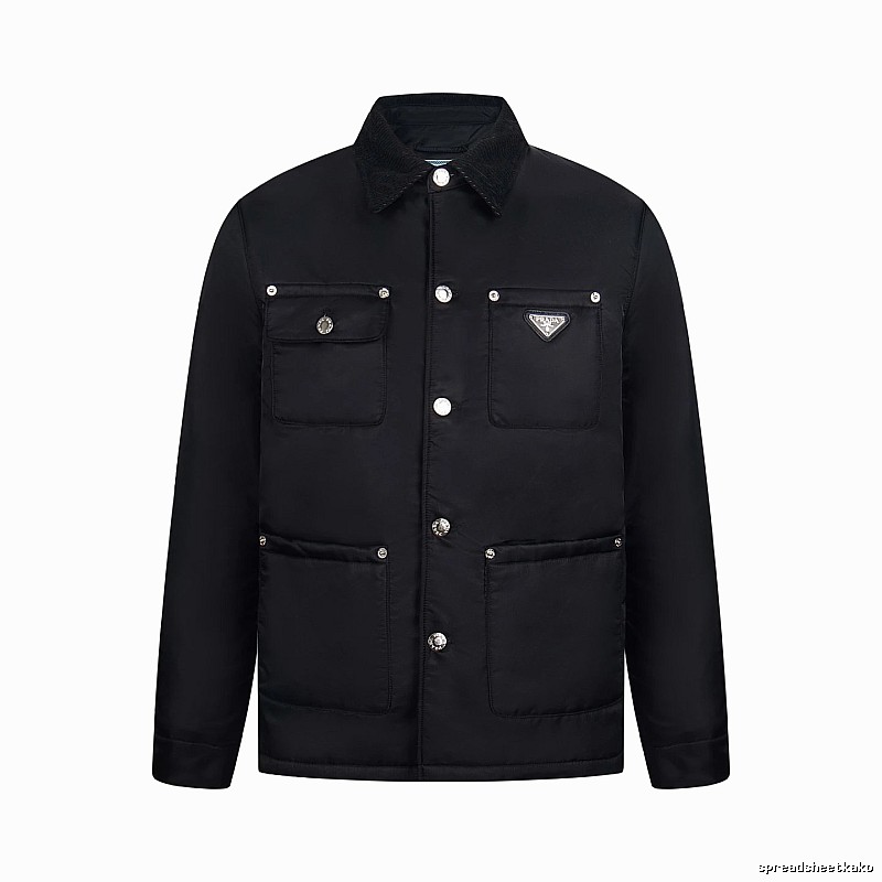 Prada Layering Utility Work Jacket with triangle logo