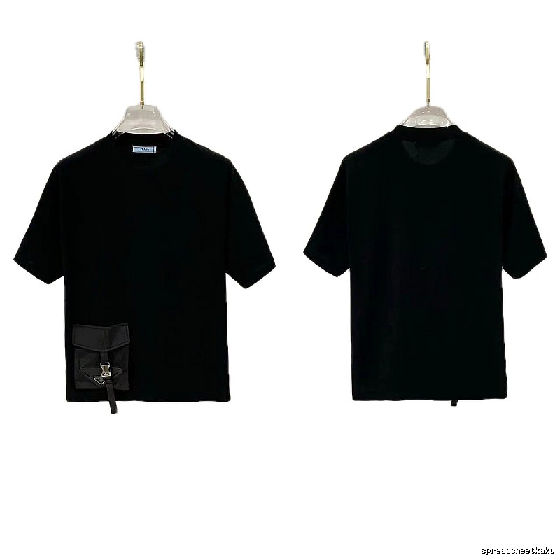 Prada Pocket Collection Minimalist Style Black Short-sleeved T-shirt