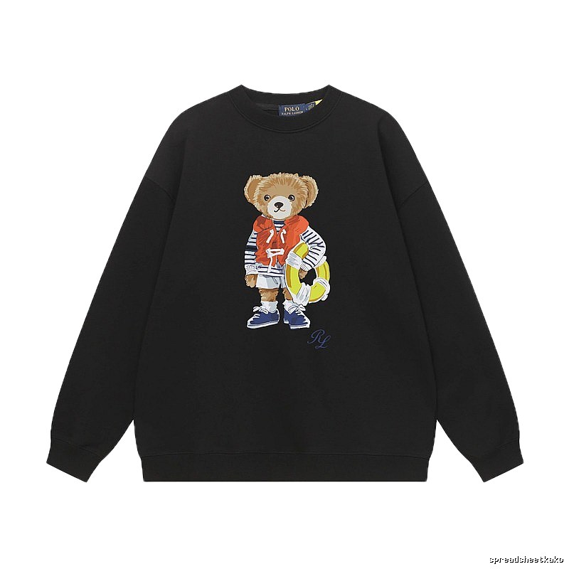 Ralph Lauren Bear Trendy Brand Black Sweatshirt