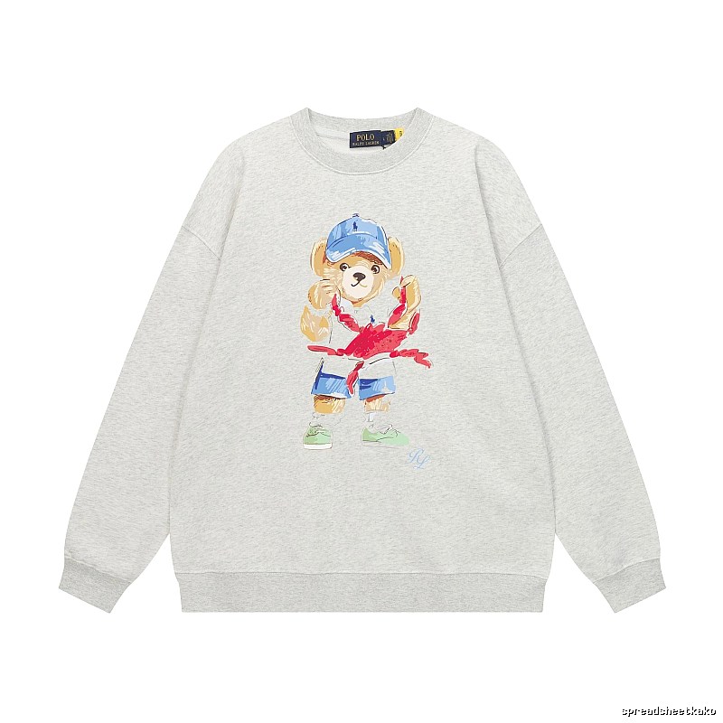 Ralph Lauren cartoon bear light gray sweatshirt