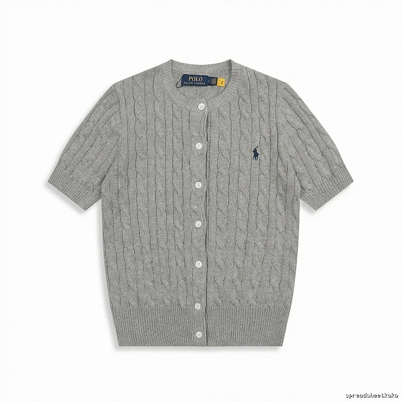Ralph Lauren knitted retro-style grey cardigan