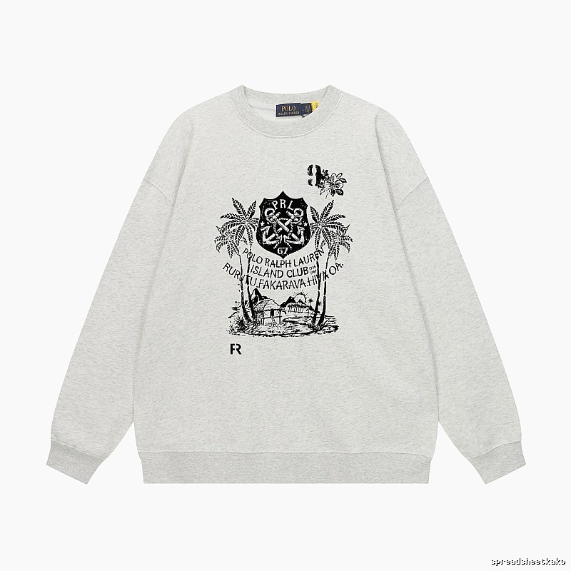 Ralph Lauren retro-style light gray sweatshirt