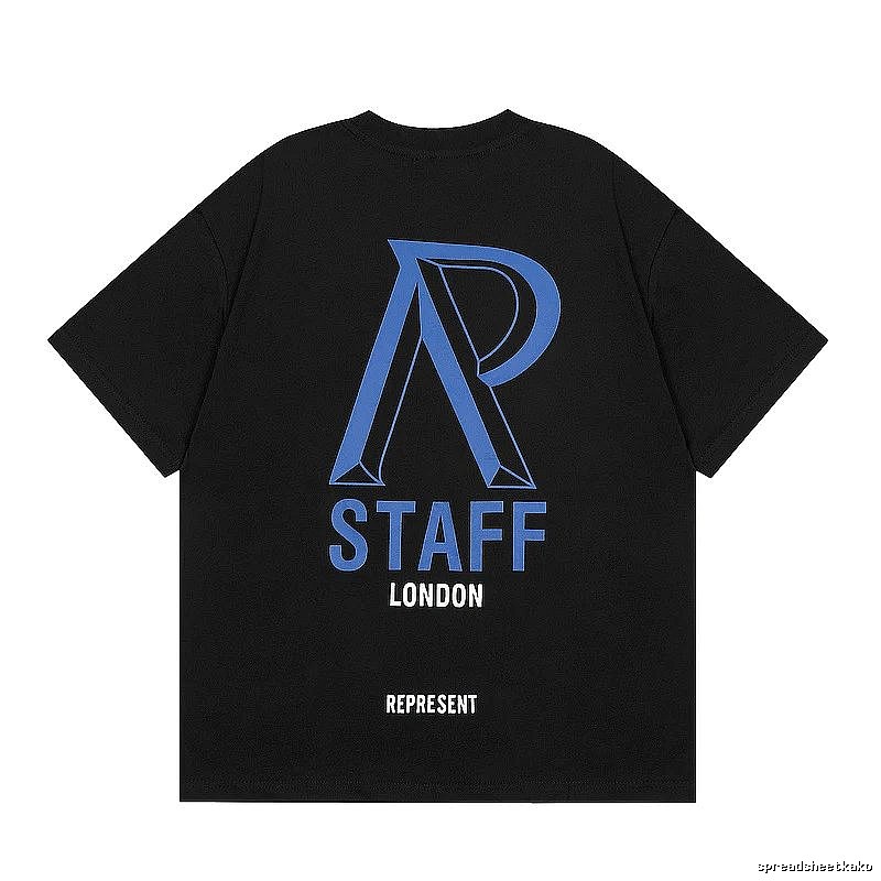 Represent Black Blue Style 832 Owners Club T-Shirt Smart Casual Logo