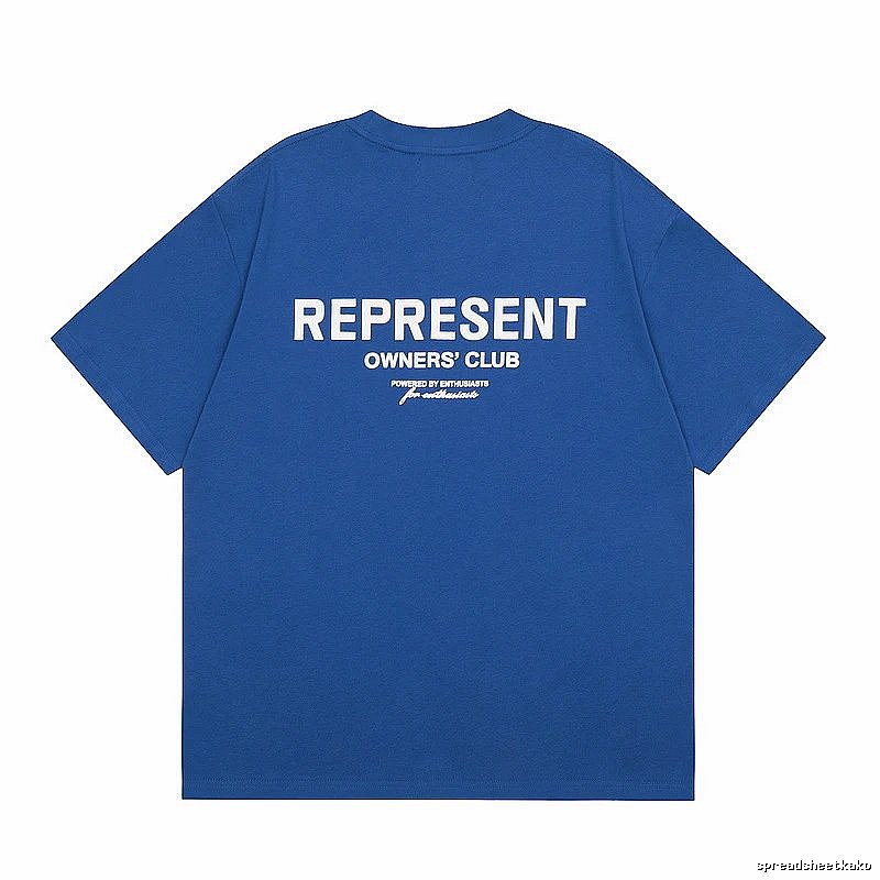 Represent Blue Style 801 Owners Club T-Shirt Airport Outfit Logo