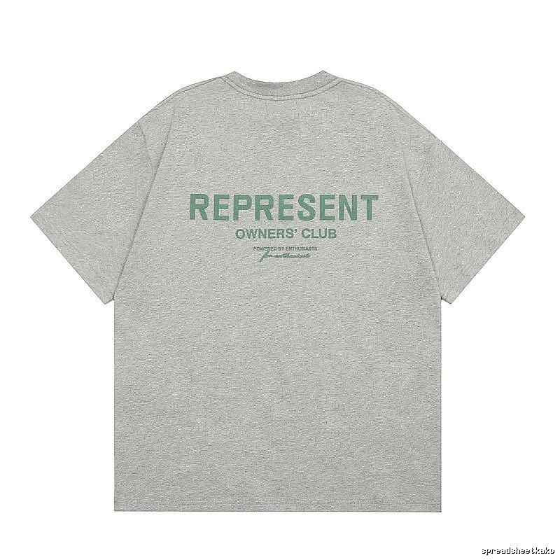 Represent Gray Style 801 Owners Club T-Shirt Casual Layering Logo