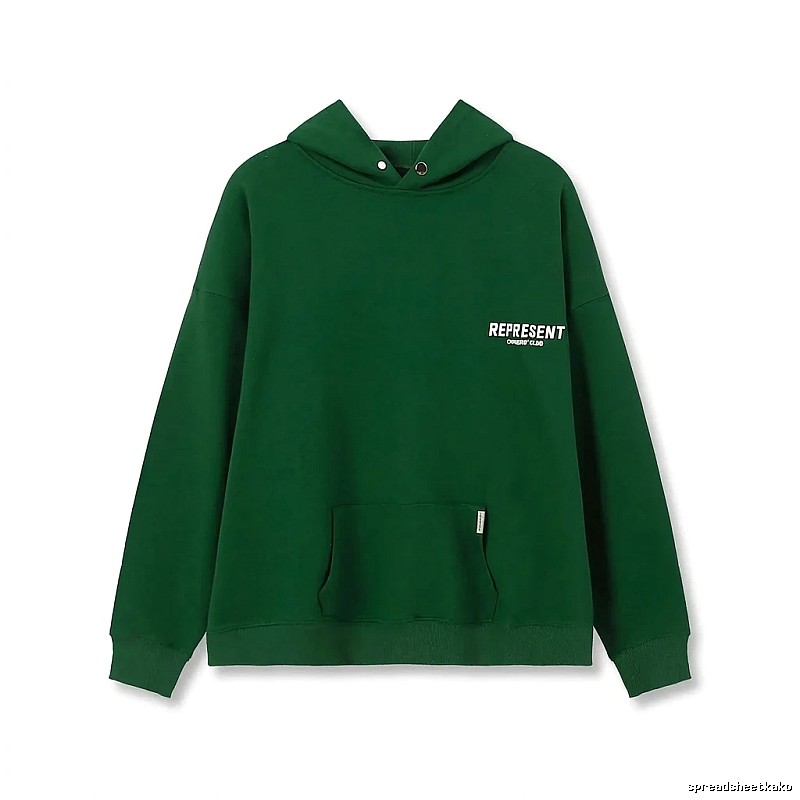 REPRESENT Simple Style Green Hoodie
