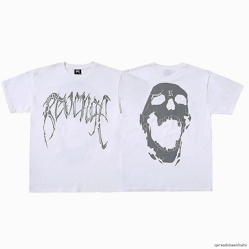 Revenge White Skull Graphic T-Shirt Daily Styling