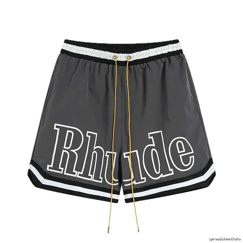 RHUDE letter - style grey shorts