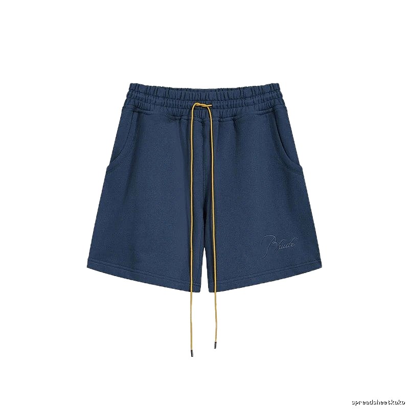 RHUDE minimalist style navy blue shorts