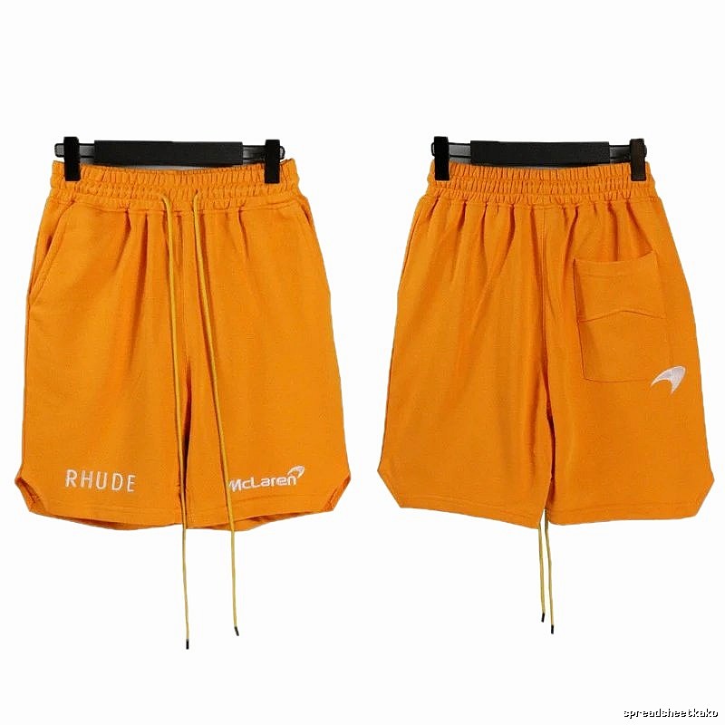 RHUDE Orange Trendy Brand Sports Shorts
