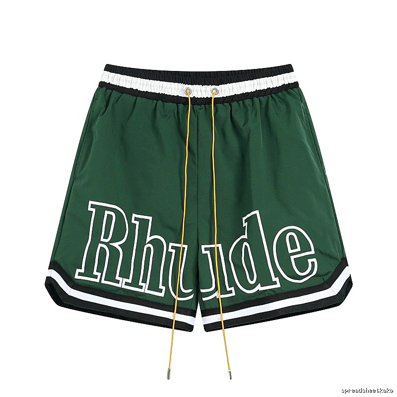 RHUDE sporty dark green shorts