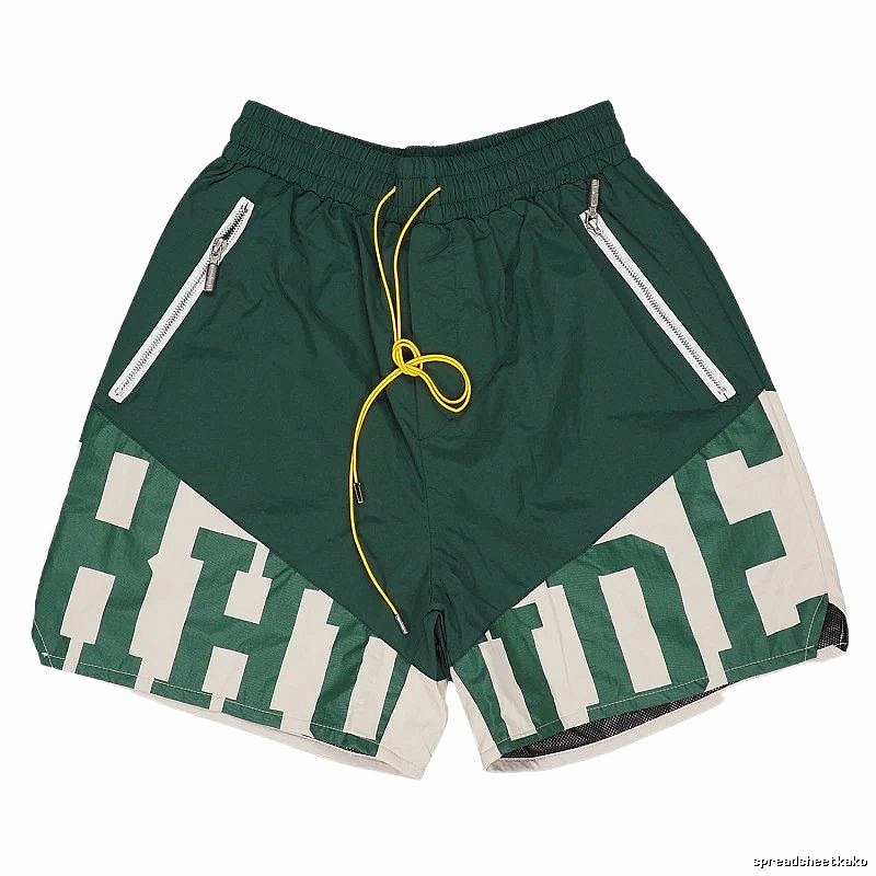 RHUDE sporty green shorts